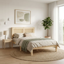 Load image into Gallery viewer, Tropi Double Wooden Bed Frame - Natural