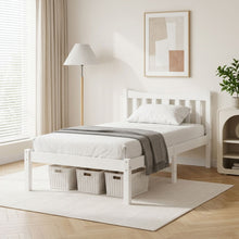 Load image into Gallery viewer, Capra Single Wooden Bed Frame - White