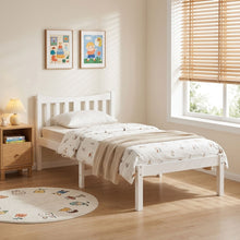 Load image into Gallery viewer, Capra Single Wooden Bed Frame - White