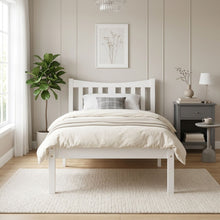 Load image into Gallery viewer, Capra Single Wooden Bed Frame - White