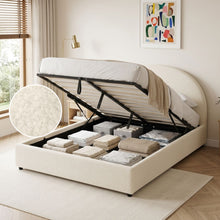 Load image into Gallery viewer, Isabella Queen Teddy Gas Lift Bed Frame - Cream