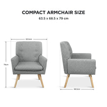 Load image into Gallery viewer, Lina Armchair - Light Grey