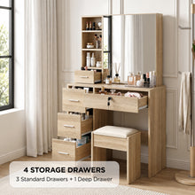 Load image into Gallery viewer, 23986-carnation-dressing-table-with-drawers-set-oak-2607011
