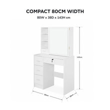 Load image into Gallery viewer, Carnation Dressing Table with Drawers Set 2pcs - White