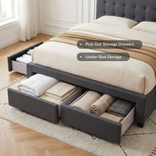 Load image into Gallery viewer, lt11043-eleanor-double-bed-frame-with-4-drawers-dark-grey-2607033