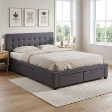 Load image into Gallery viewer, lt11043-eleanor-double-bed-frame-with-4-drawers-dark-grey-2607036