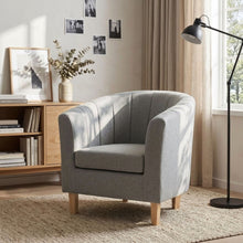 Load image into Gallery viewer, lt11108-ash-high-back-linen-armchair-light-grey-2607031