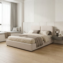Load image into Gallery viewer, Pureloft Queen Gas Lift Bed Frame - Linen Light Beige