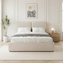 Load image into Gallery viewer, Pureloft Queen Gas Lift Bed Frame - Linen Light Beige