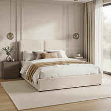 Load image into Gallery viewer, Pureloft Queen Gas Lift Bed Frame - Linen Light Beige