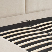 Load image into Gallery viewer, Pureloft Queen Gas Lift Bed Frame - Linen Light Beige