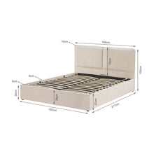 Load image into Gallery viewer, Pureloft Queen Gas Lift Bed Frame - Linen Light Beige