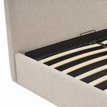 Load image into Gallery viewer, Linara Queen Gas Lift Bed Frame - Linen Light Beige
