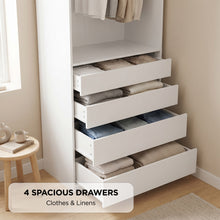 Load image into Gallery viewer, 23973-delta-4-drawer-wide-wardrobe-white-2607094