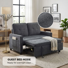 Load image into Gallery viewer, lt10912-kauri-boucle-2-seater-sofa-bed-dark-grey-2607092