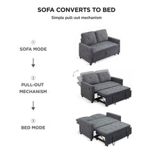 Load image into Gallery viewer, lt10912-kauri-boucle-2-seater-sofa-bed-dark-grey-2607091