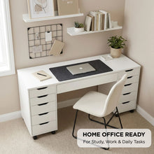 Load image into Gallery viewer, Ennova Rolling Computer Desk with Drawers - White