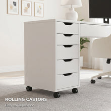 Load image into Gallery viewer, Ennova Rolling Computer Desk with Drawers - White