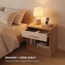 Load image into Gallery viewer, Miller Bedside Table - Light Teak + White