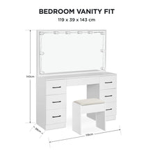 Load image into Gallery viewer, 23984-lisianthus-2-piece-dressing-table-with-mirror-stool-set-white-2607104