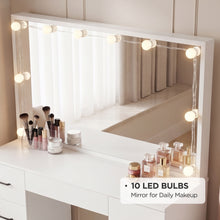 Load image into Gallery viewer, 23984-lisianthus-2-piece-dressing-table-with-mirror-stool-set-white-2607102