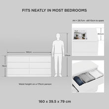 Load image into Gallery viewer, lt10492-hollis-6-drawers-low-boy-white-2607101