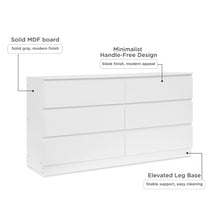 Load image into Gallery viewer, lt10492-hollis-6-drawers-low-boy-white-2607102