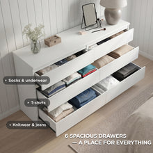 Load image into Gallery viewer, lt10492-hollis-6-drawers-low-boy-white-2607103