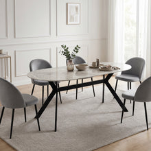 Load image into Gallery viewer, 23874-cedar-gloss-ceramic-dining-table-180-x-90cm-light-grey-black-2607102