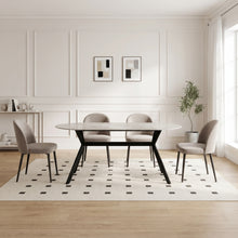Load image into Gallery viewer, 23874-cedar-gloss-ceramic-dining-table-180-x-90cm-light-grey-black-2607103