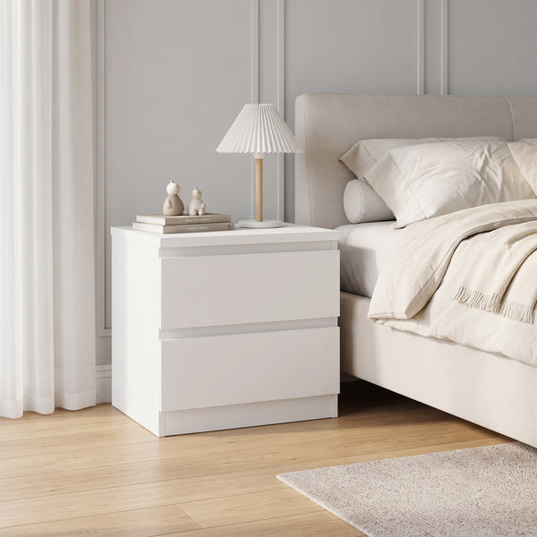 Tongass Wooden Bedside Table - White