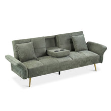 Load image into Gallery viewer, Forest 3 Seater Sofa Bed with Cup Holder - Green