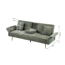 Load image into Gallery viewer, Forest 3 Seater Sofa Bed with Cup Holder - Green