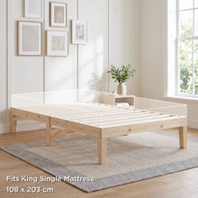 Load image into Gallery viewer, 24485-miro-king-single-wooden-bed-frame-natural-2607172