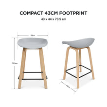 Load image into Gallery viewer, 24362-kai-metal-bar-stool-65cm-set-of-4-grey-2607213