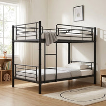 Load image into Gallery viewer, 24349-graid-single-metal-bunk-bed-frame-black-2607211