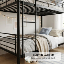 Load image into Gallery viewer, 24349-graid-single-metal-bunk-bed-frame-black-2607215