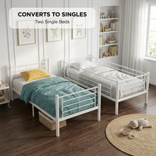 Load image into Gallery viewer, 24350-graid-single-metal-bunk-bed-frame-white-2607212
