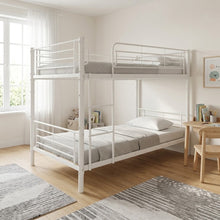 Load image into Gallery viewer, 24350-graid-single-metal-bunk-bed-frame-white-2607211