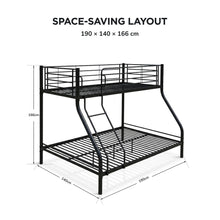 Load image into Gallery viewer, 24347-link-metal-triple-bunk-bed-frame-black-2607212