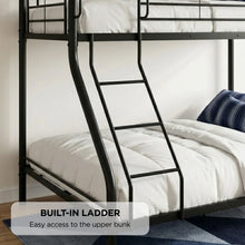 Load image into Gallery viewer, 24347-link-metal-triple-bunk-bed-frame-black-2607214