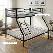 Load image into Gallery viewer, 24347-link-metal-triple-bunk-bed-frame-black-2607213