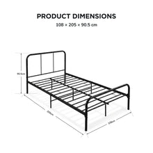 Load image into Gallery viewer, 24437-bolt-king-single-metal-bed-frame-black-2607213