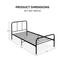 Load image into Gallery viewer, 24438-bolt-single-metal-bed-frame-black-2607213