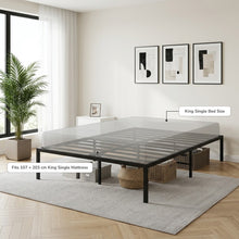 Load image into Gallery viewer, 24441-lite-king-single-metal-bed-frame-black-2607212