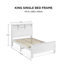 Load image into Gallery viewer, Sprout King Single Wooden Bed Frame - White