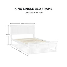 Load image into Gallery viewer, Flexa King Single Wooden Bed Frame - White
