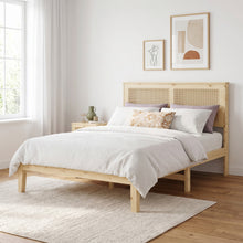 Load image into Gallery viewer, Tropi Double Wooden Bed Frame - Natural