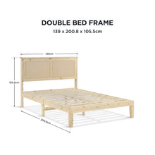 Load image into Gallery viewer, Tropi Double Wooden Bed Frame - Natural