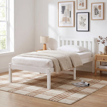 Load image into Gallery viewer, Capra Single Wooden Bed Frame - White